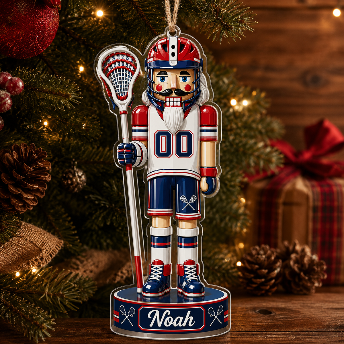 Sports Nutcracker Lacrosse Acrylic