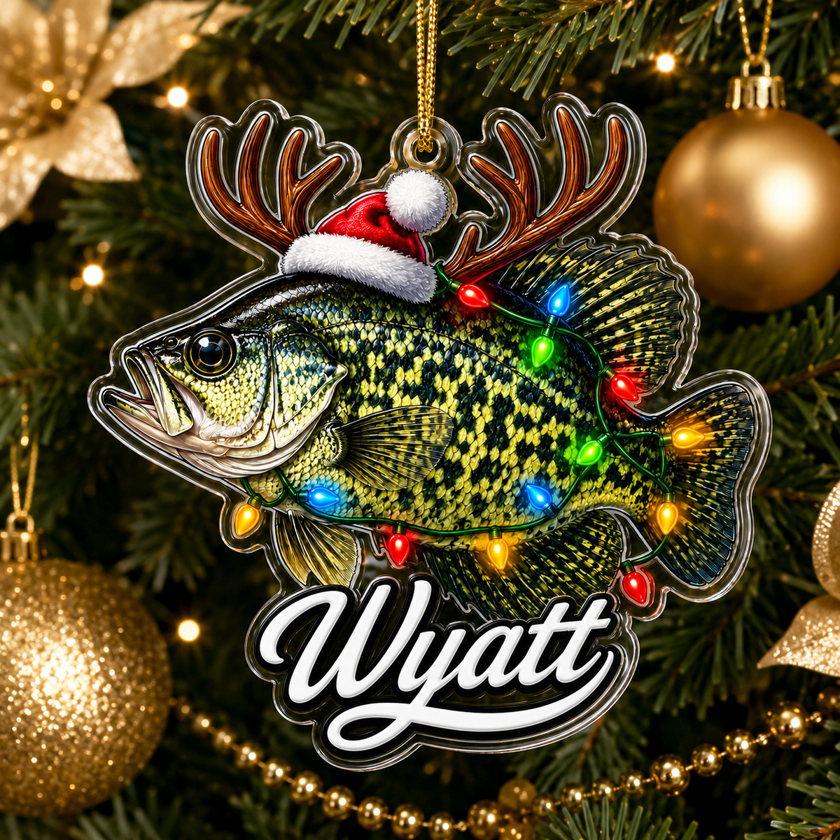 Fishing Christmas Lights Crappie Acrylic