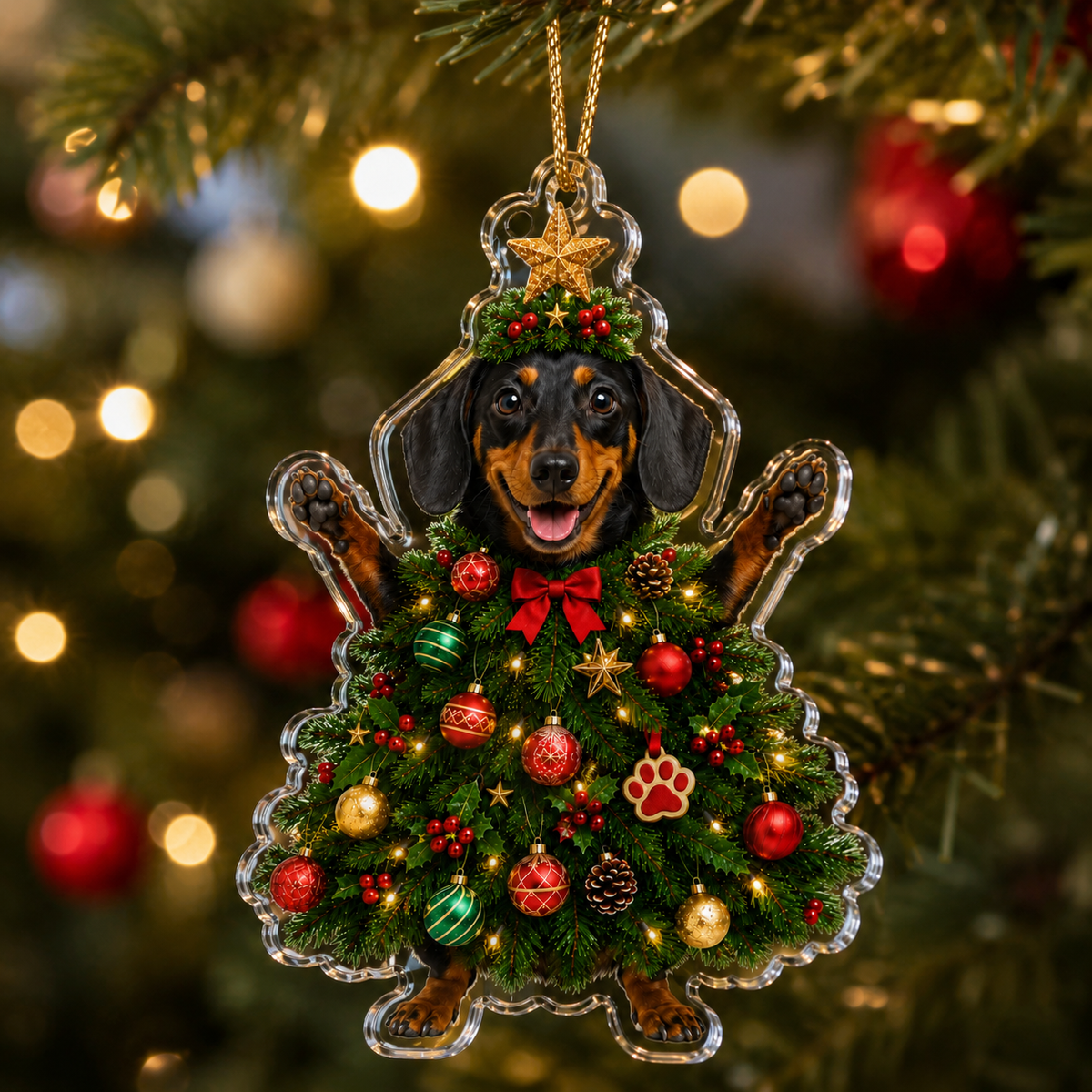 Dog Santa Tree Dachshund