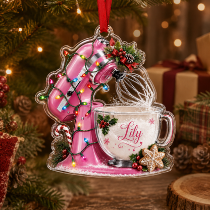 Personalized Kitchen Utensils Acrylic Pink Dough Mixer
