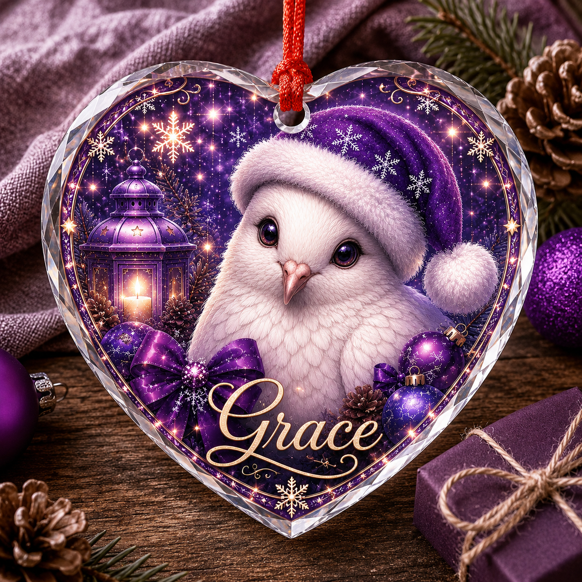 Purple Bird At Christmas Dove