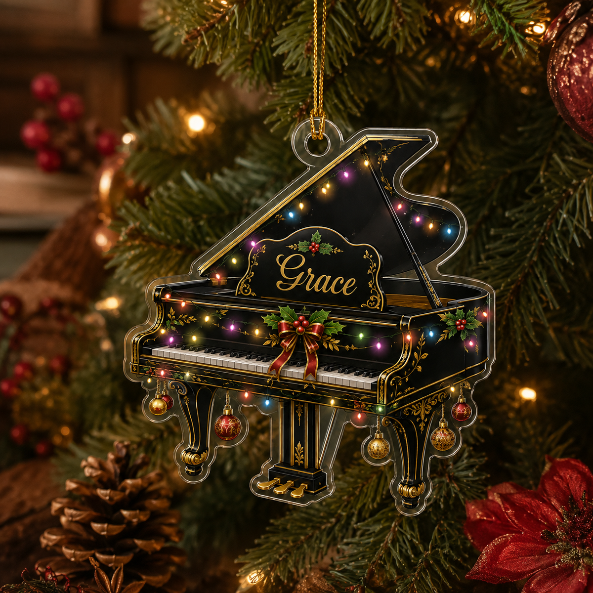 Piano Custome Name Acrylic Style 4