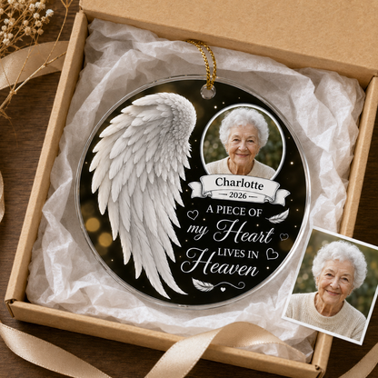 Custom Photo Heart In Heaven Angel Wing