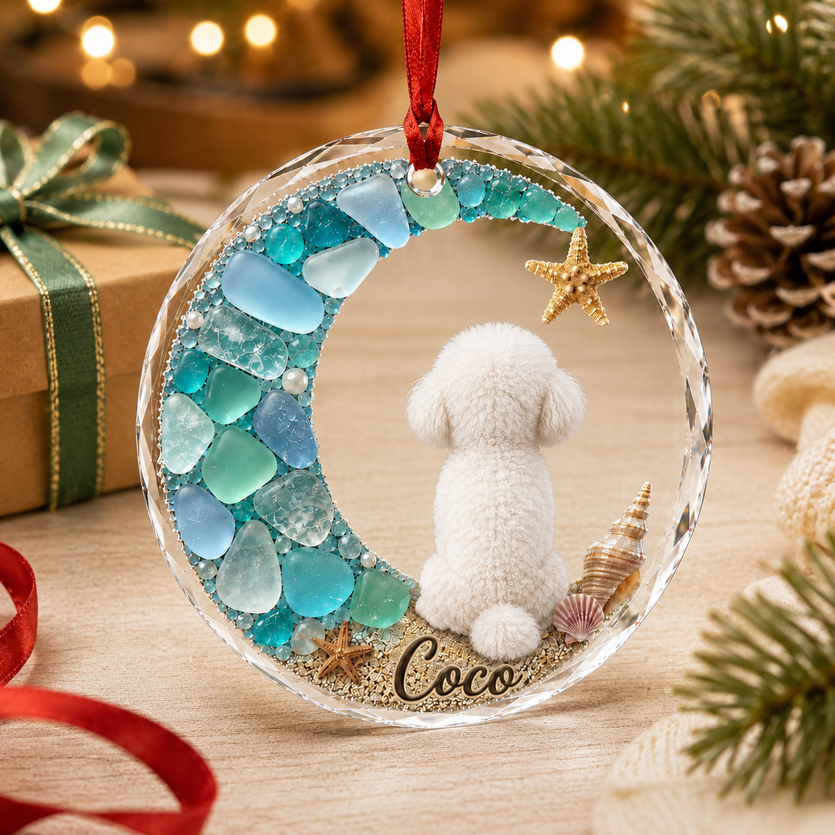 Custom Dog Seashell Bichon