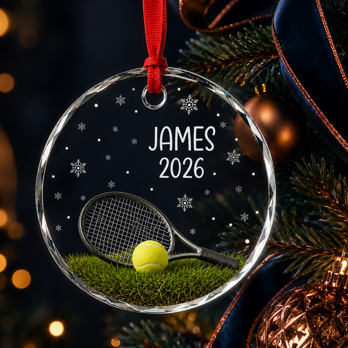 Sport Glass Ornament Tennis Court