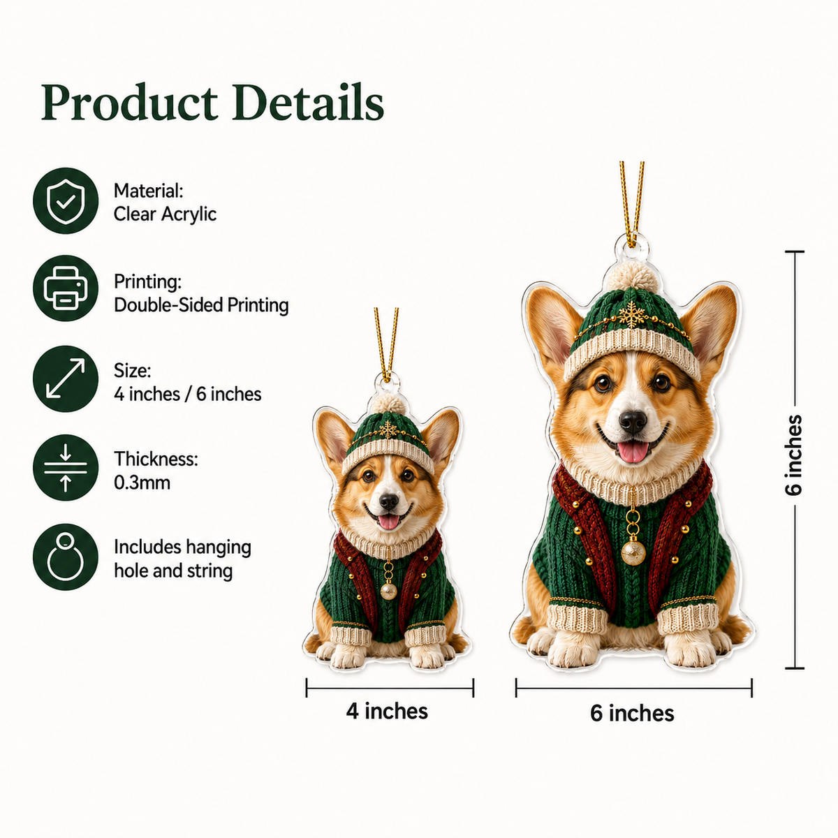 Dog Chrismast With Noel Sweater Corgi