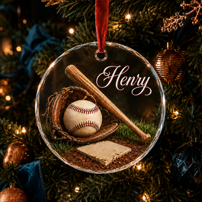 Sports Glass Ornament Baseball
