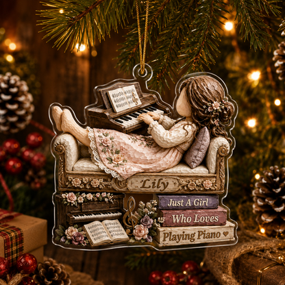 Personalized Just A Girl Hobby Playing Piano