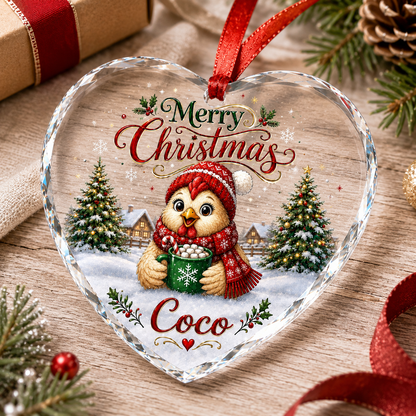 Christmas Glass Animal Chicken