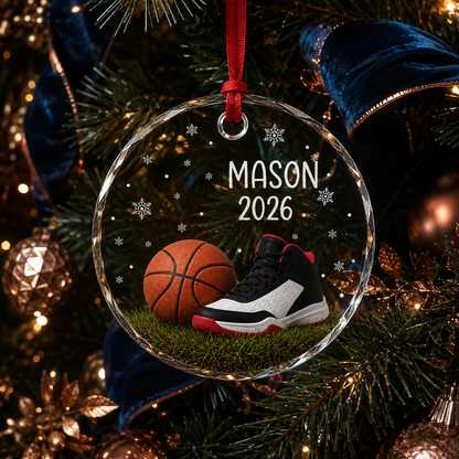 Sport Glass Ornament Basketball Court