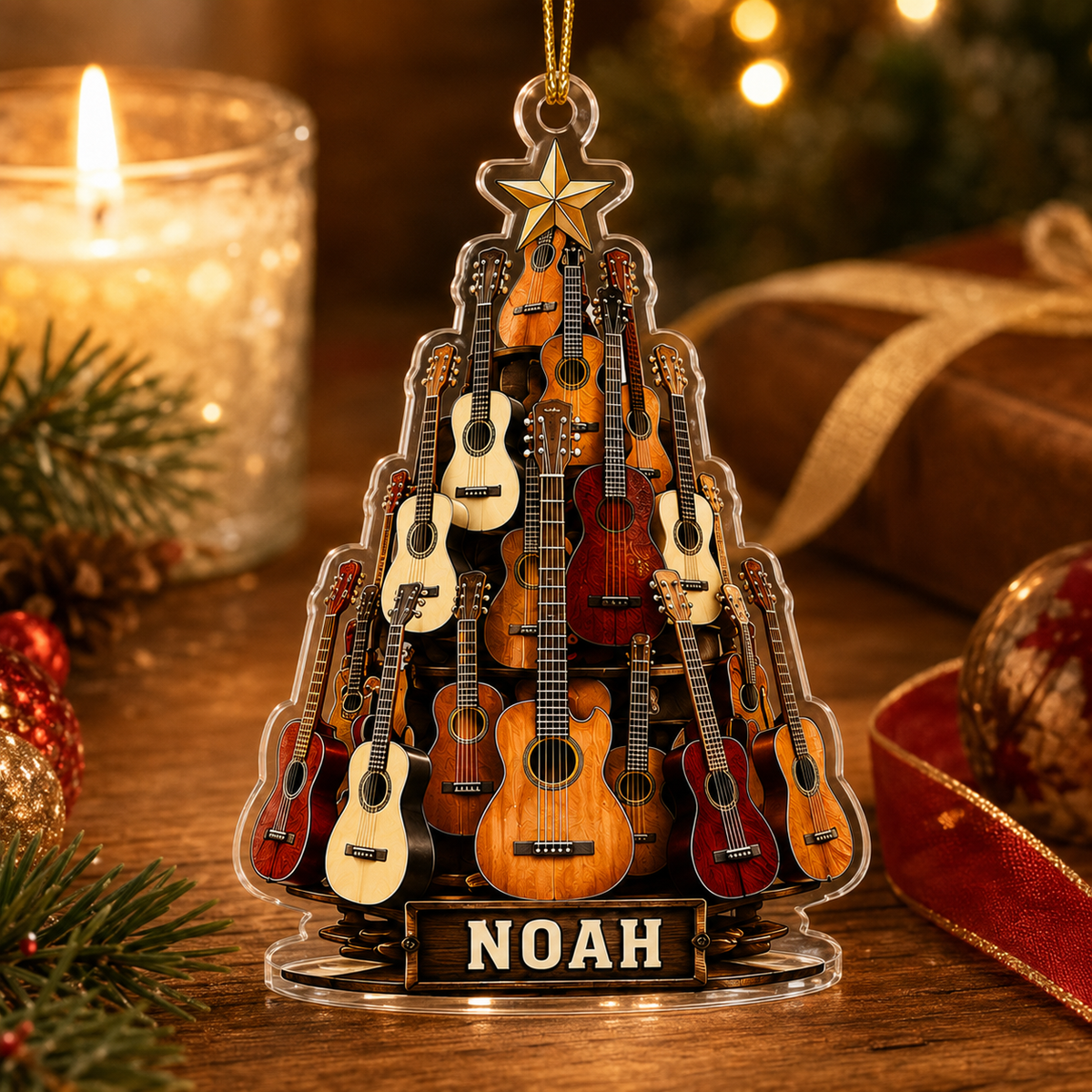 Guitar Custom Name Acrylic - Multi Guitar Christmas Tree