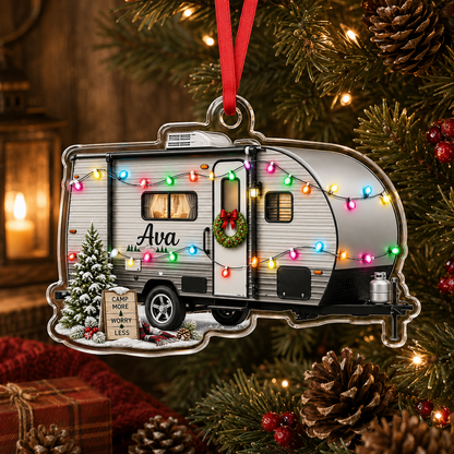Camping Personalize Acrylic Grey Mobile Home