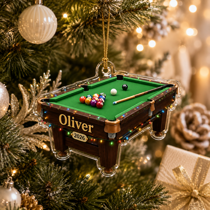 Custom Name Billiards Festive Cue Table Acrylic