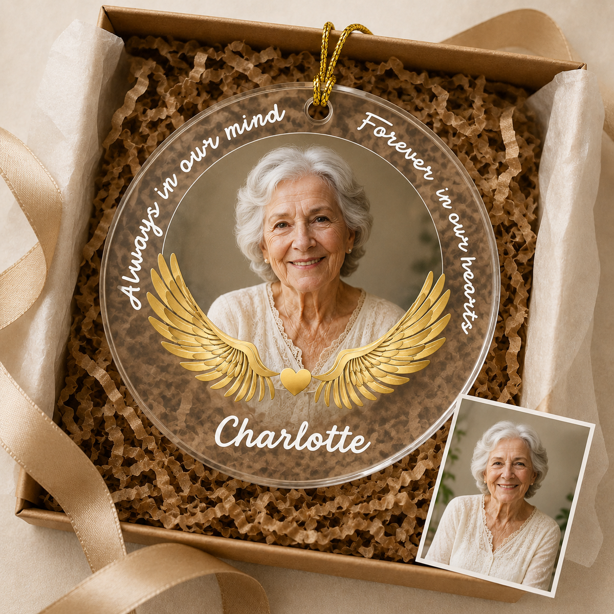 Custom Photo Golden Angel Wings Photo