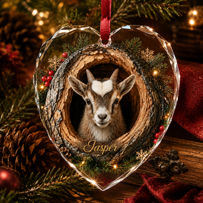 Animal Glass Ornament Tree Hollow Goat
