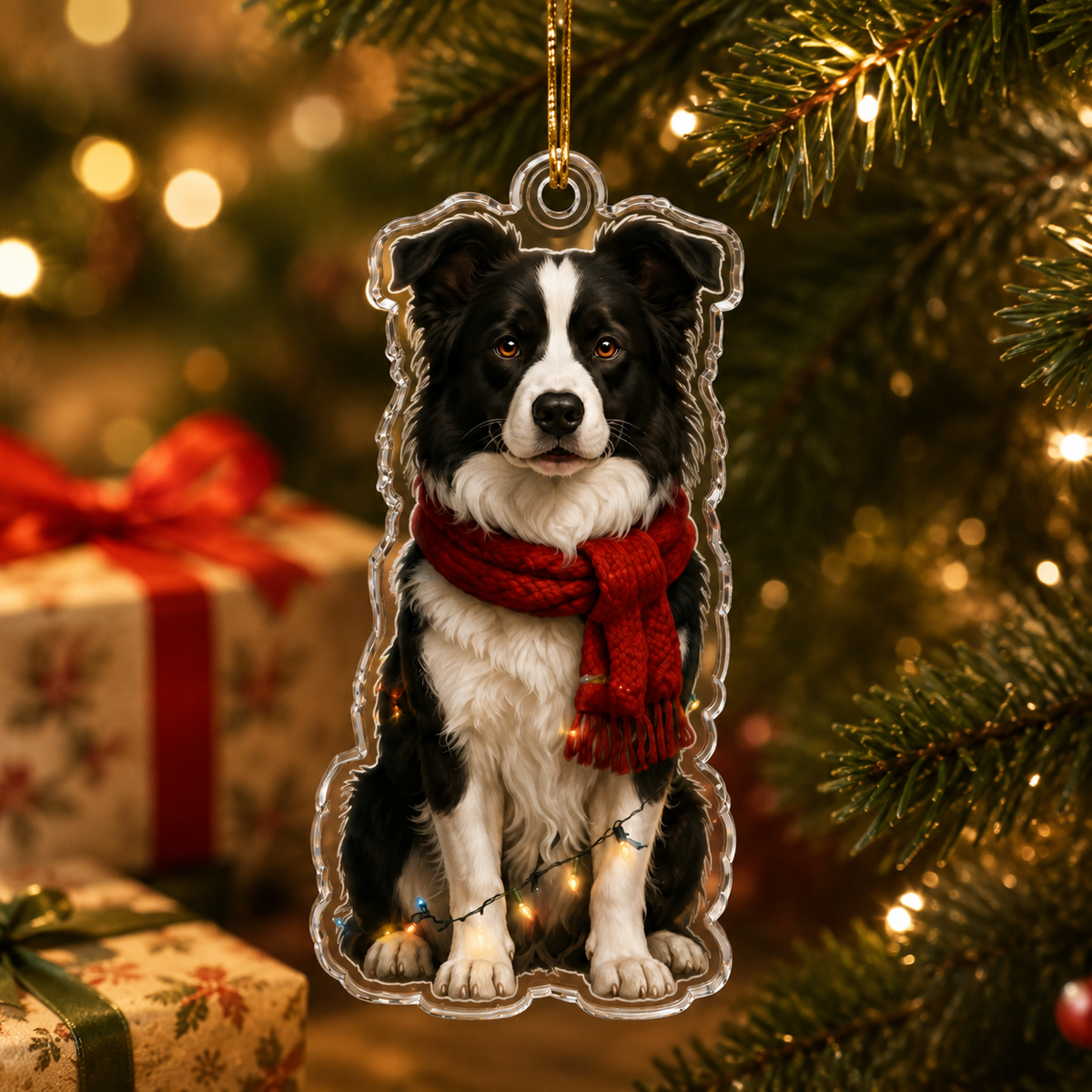 Dog Christmas Ledlight Border Collie