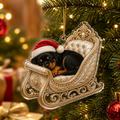 Dog Christmas Sleigh Rottweiler