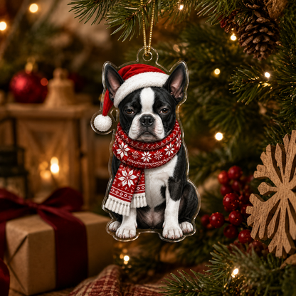 Dog Funny Christmas Boston Terrier