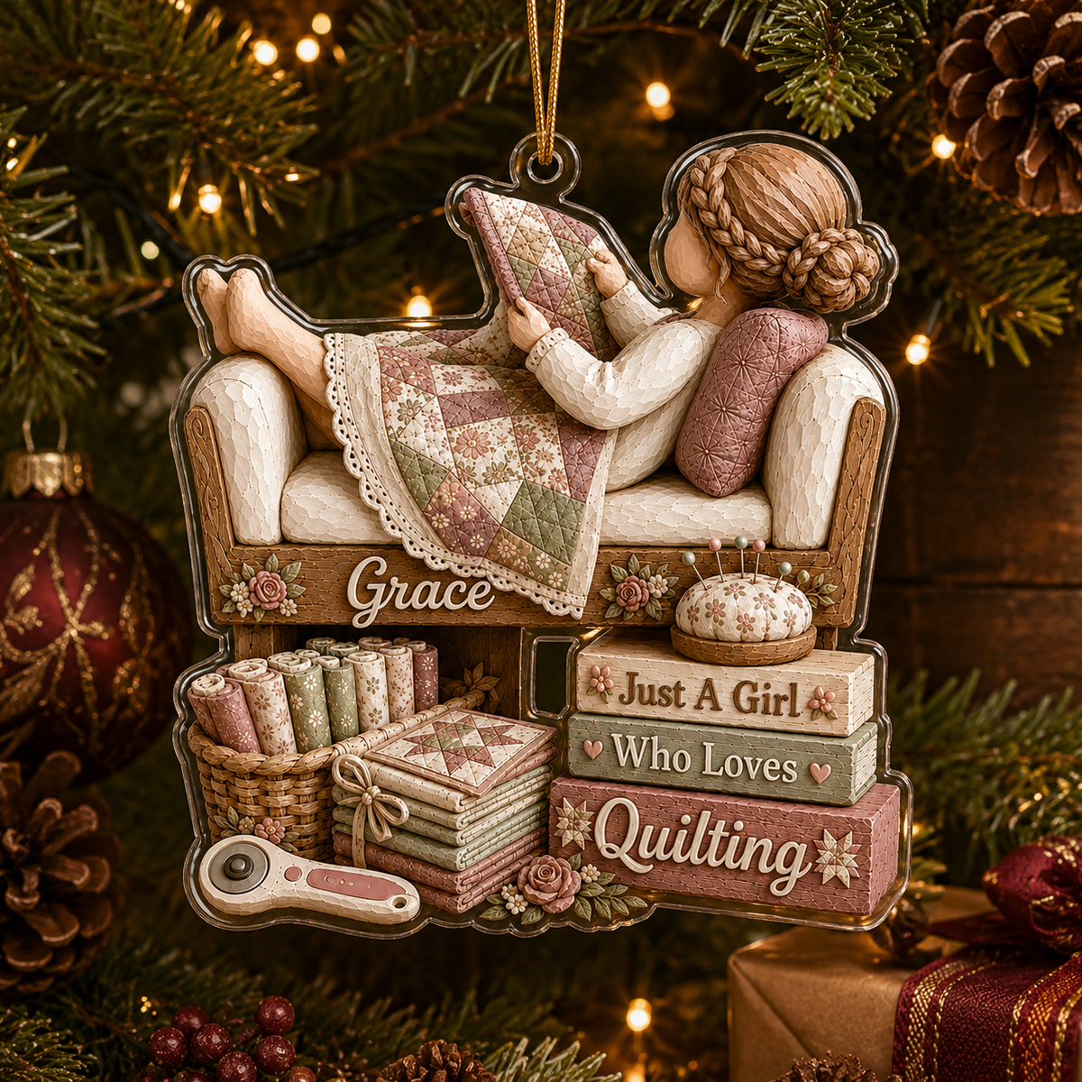 Personalized Just A Girl Hobby Quilting