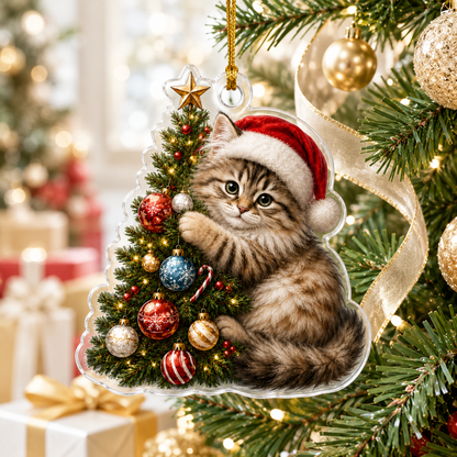 Cat With Christmas Tree Siberian