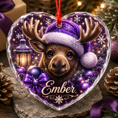 Purple Animal At Christmas Moose