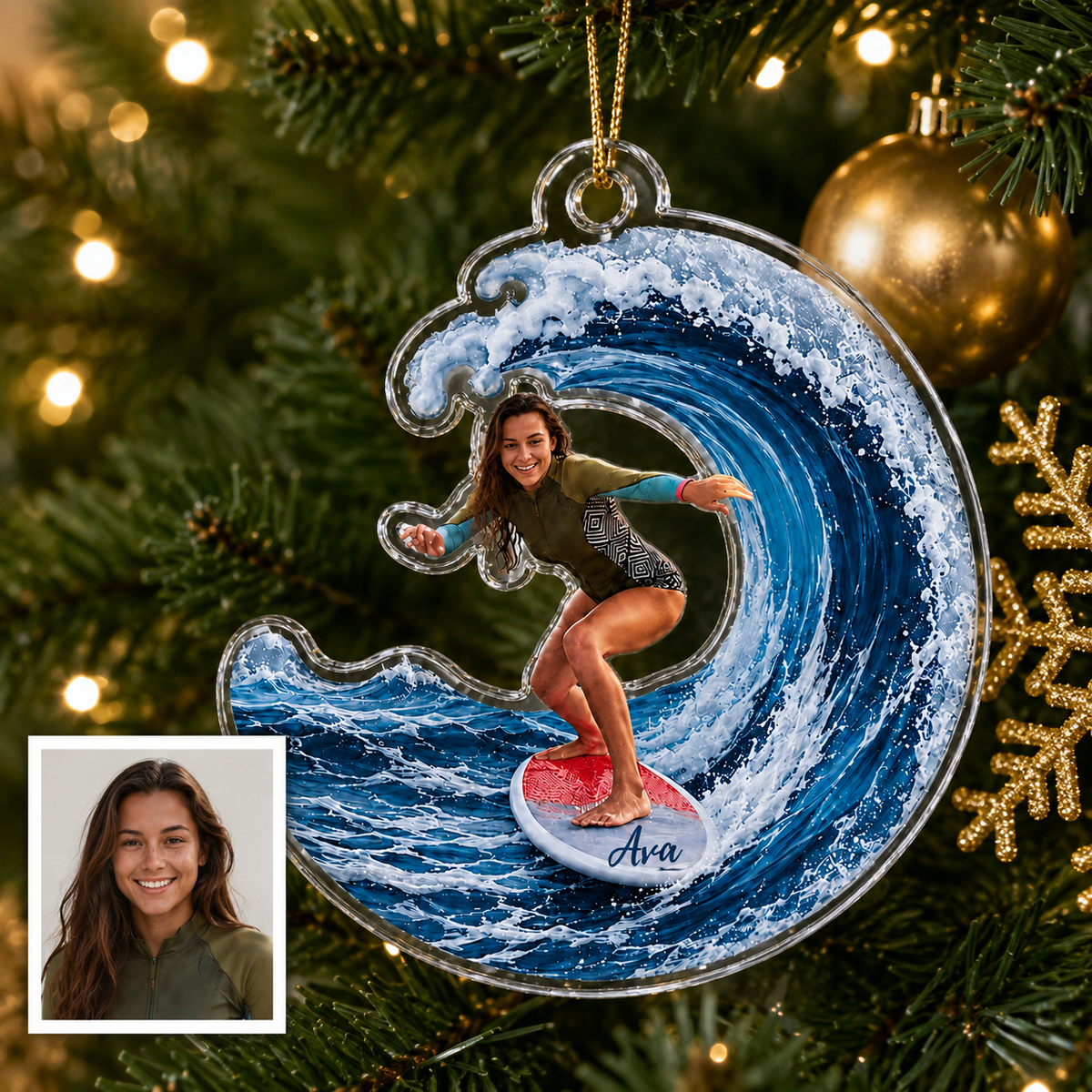 Surfing Personalize Acrylic Girl