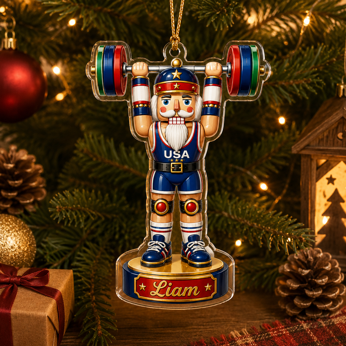 Sports Nutcracker Weightlifting Acrylic