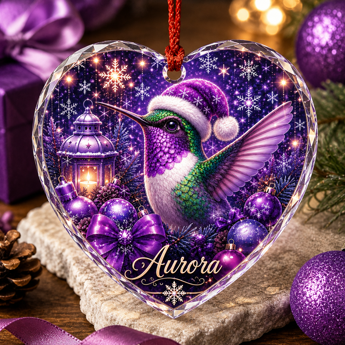 Purple Bird At Christmas Hummingbird
