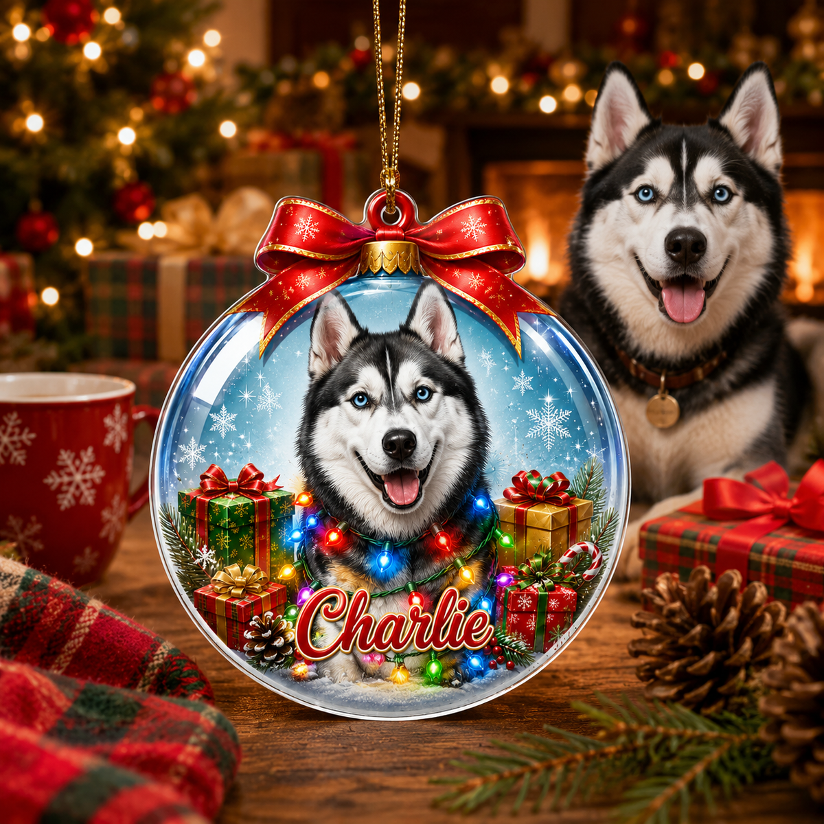 Custom Photo Dog Christmas Style 5