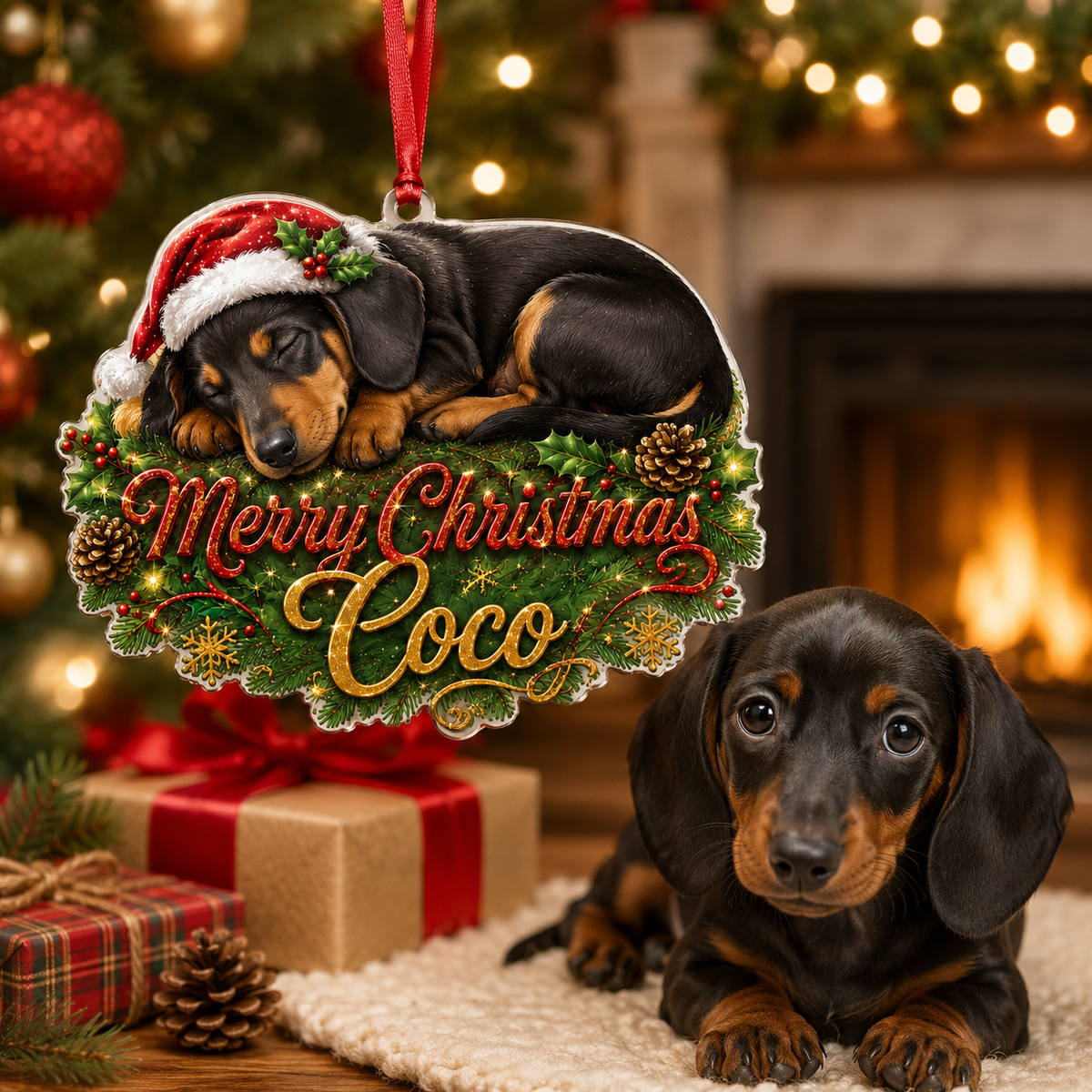 Custom Photo Dog Christmas Style 20