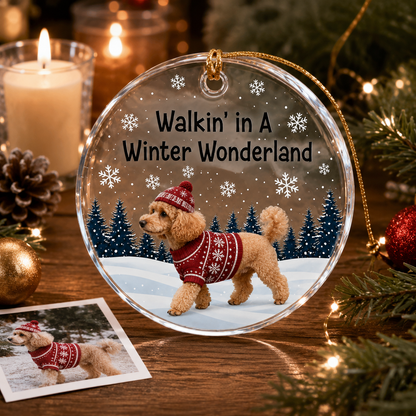 Custom Photo Dog Walkin Winter