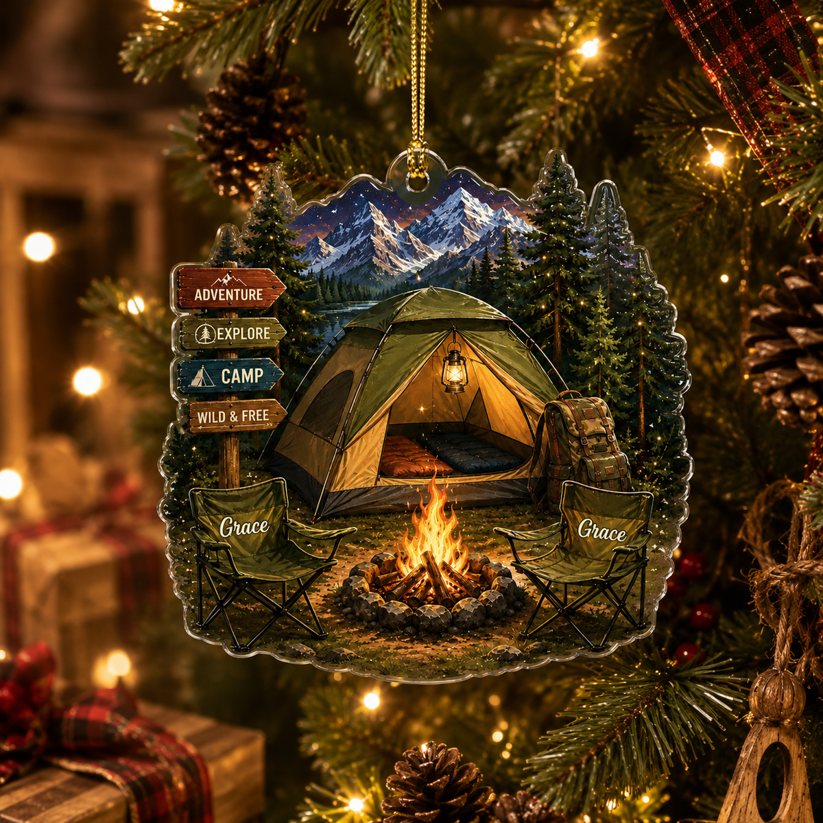 Camping Personalize Acrylic Moutain Camping