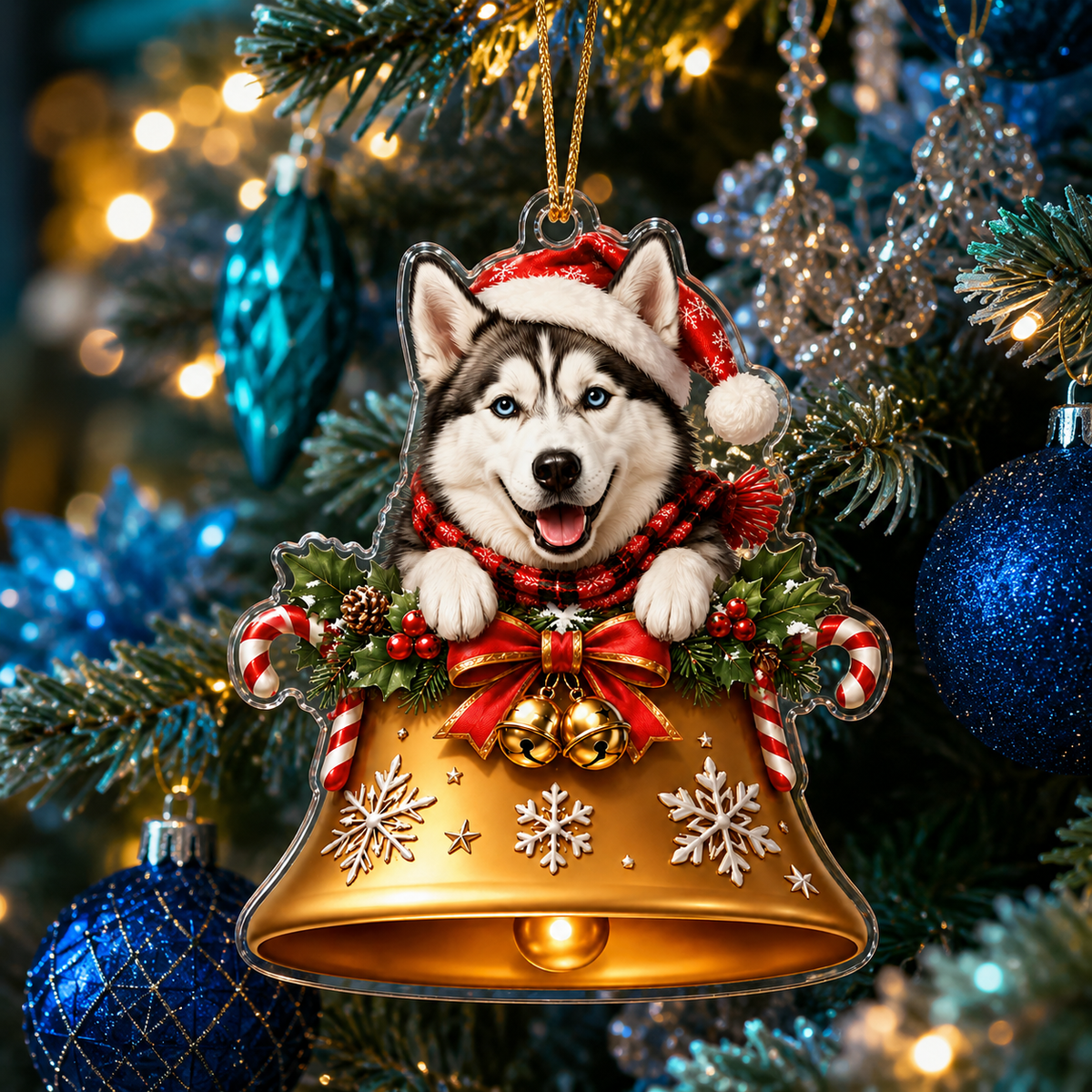 Dog Christmas Bell Siberian Husky