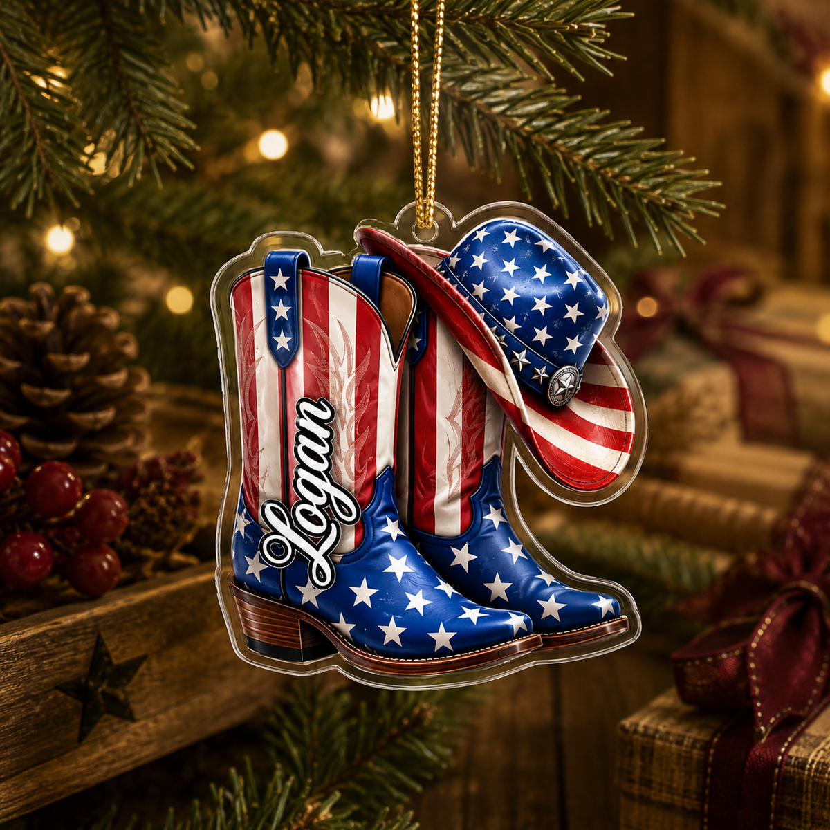 Personalized Boost Stars and Stripes Acrylic