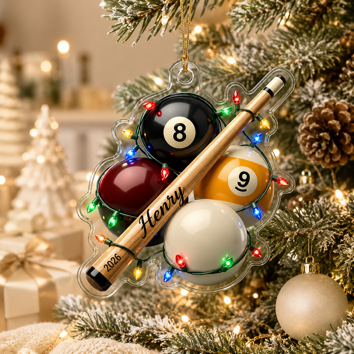 Custom Name Billiards Holiday Break Acrylic