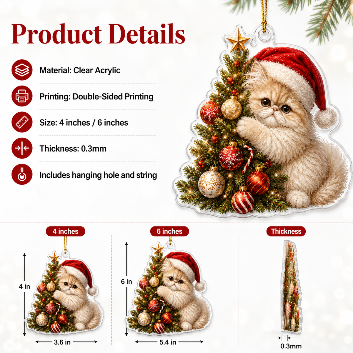 Cat With Christmas Tree Persian