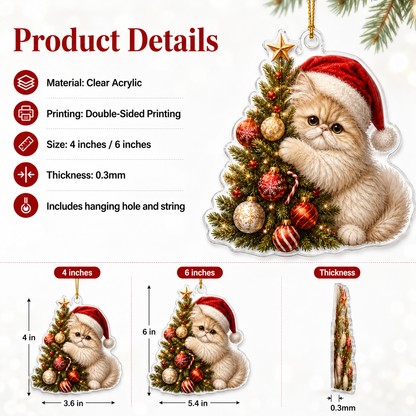 Cat With Christmas Tree Persian