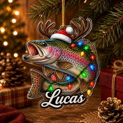 Fishing Christmas Lights Rainbow Trout Acrylic