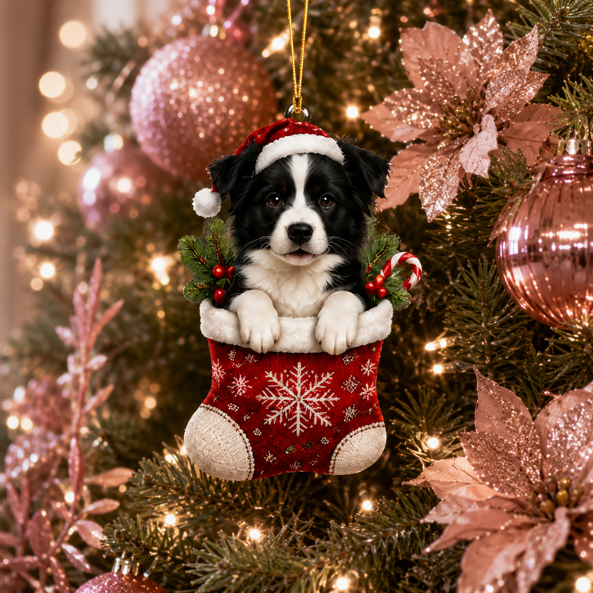 Dog Christmas Socks Border Collie
