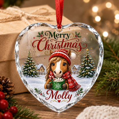 Christmas Glass Animal Horse