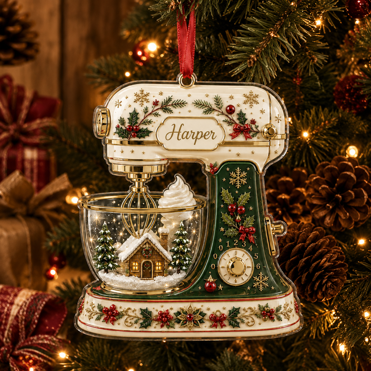 Personalized Kitchen Utensils Acrylic Winter Dough Mixer