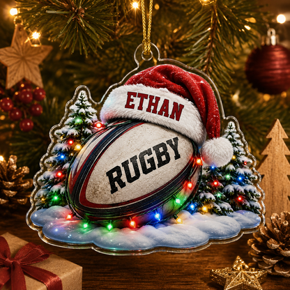 Custom Sports Christmas Acrylic - Rugby