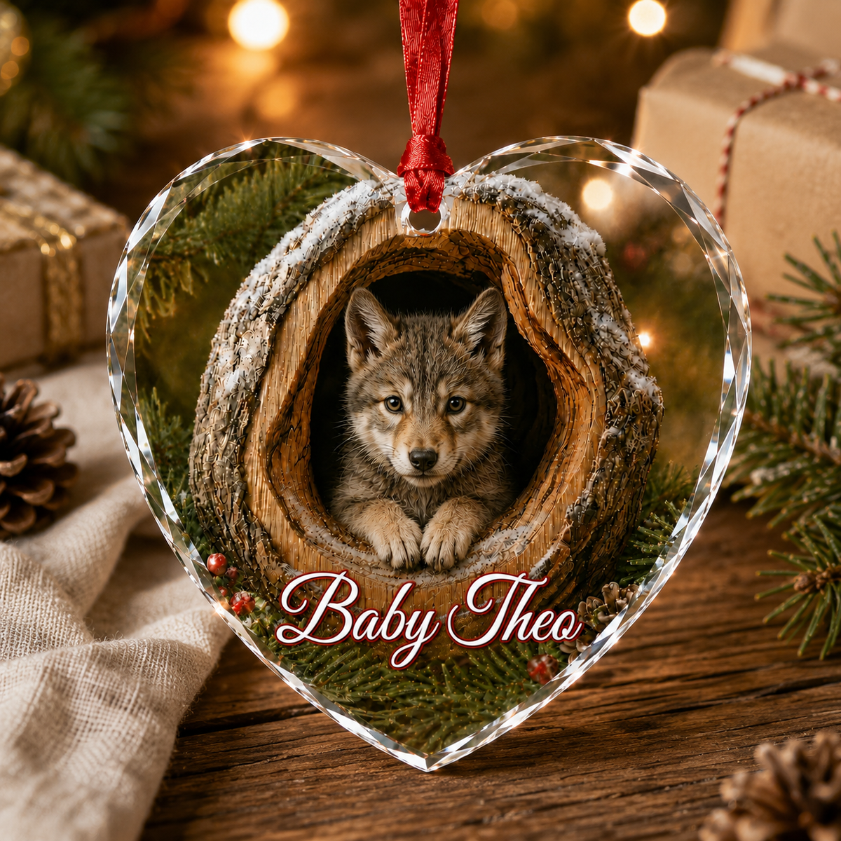 Glass ornament Animal Wolf