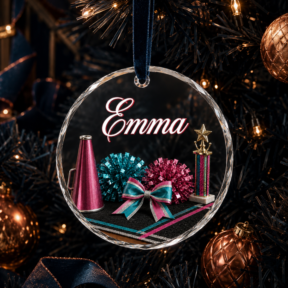 Sports Glass Ornament Cheerleading