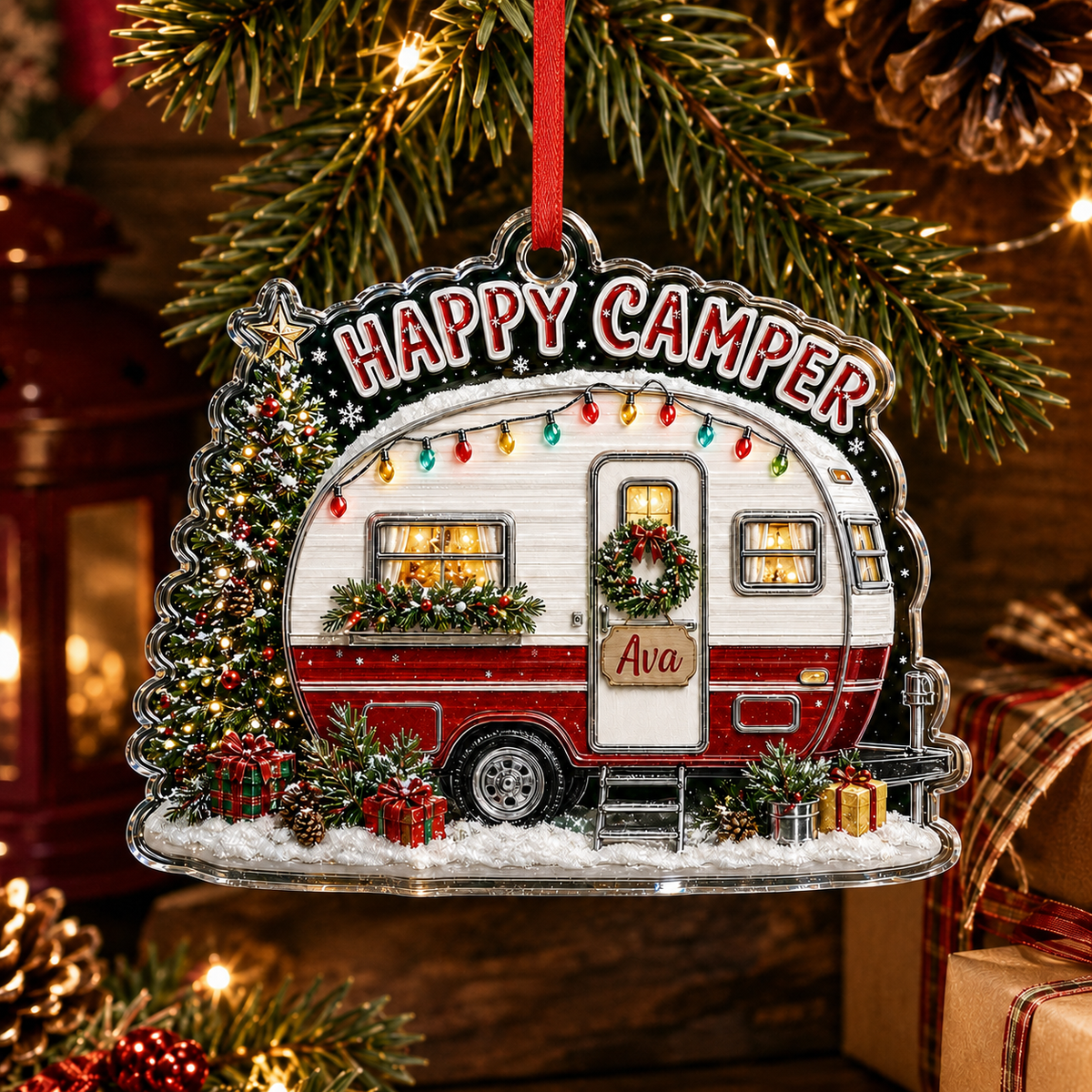 Camping Personalize Acrylic Happy Camper
