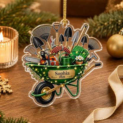 Custom Gardening Christmas Wheelbarrow Acrylic