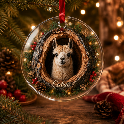 Animal Glass Ornament Tree Hollow Liama