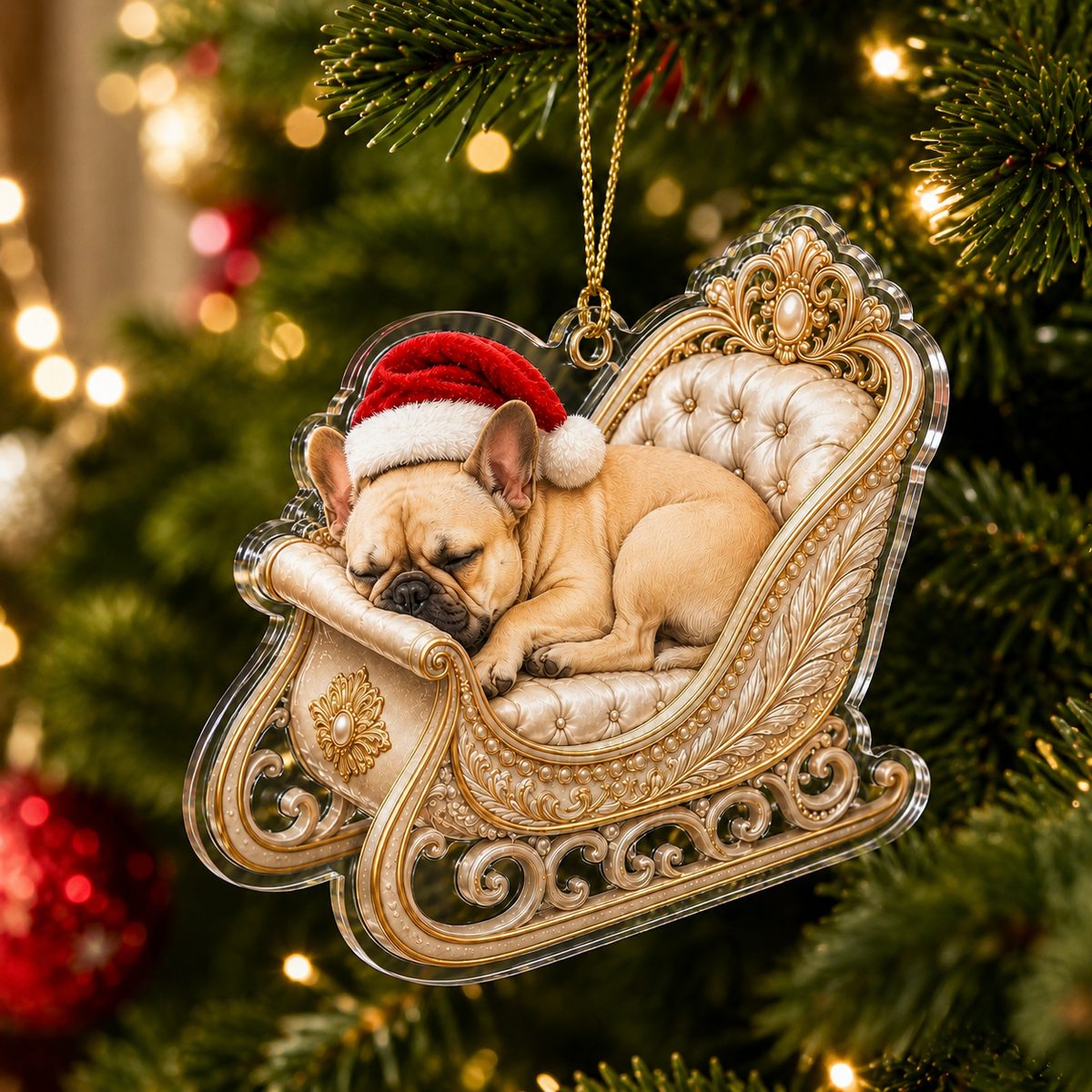 Dog Christmas Sleigh French Bulldog