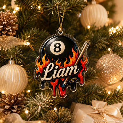 Custom Name Billiards Blazing 8 Ball Acrylic