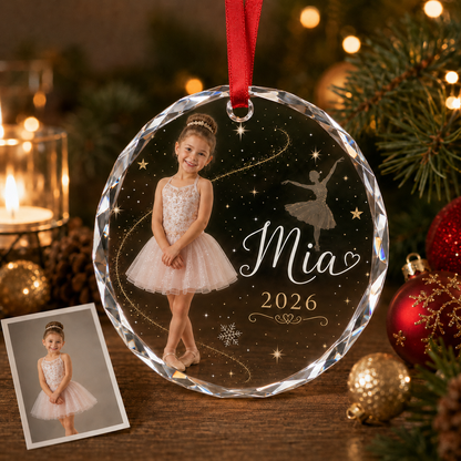 Personalized Dancing Glass Baby Girl Ballerina